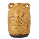 Bloomingville - Rijad Deko Vase, Gul, Terrakotta - Ø18 × H25,5 cm