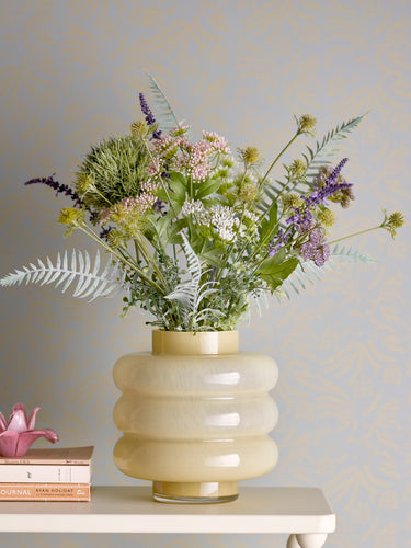 Bloomingville - Sahara Vase, Gul, Glas - Ø21,5 × H22 cm