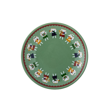 Bloomingville - Peo Tallerken, Grøn, Stentøj - Ø16 × H3 cm, sæt med 4
