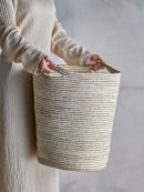 Bloomingville - Selena Kurv, Hvid, Jute - Ø40 × H49 cm