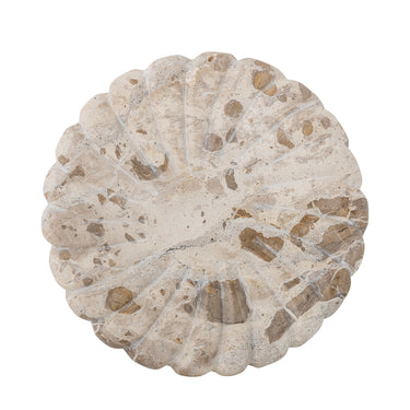 Bloomingville - Marlie Fad, Natur, Marmor - Ø22,5 × H2,5 cm
