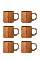 Bloomingville - Ninka Kop, Multipak, orange, Stentøj - Ø7,5 × H8 cm, sæt med 6