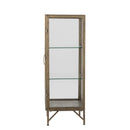 Bloomingville - Saone Skab, Messing, Hærdet glas - L45 × H110 × B40 cm