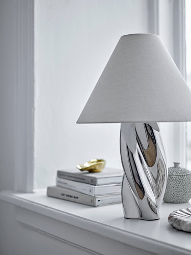 Bloomingville - Silva Bordlampe, Sølv, Stentøj - Ø35 × H49 cm