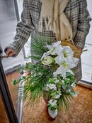 Bloomingville - Kristin Buket, Hvid, Kunstige Blomster - Ø40 × H105 cm