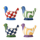 Bloomingville - Birdy Æggebæger, Multifarvet, Stentøj - L8 × H8 cm, sæt med 4