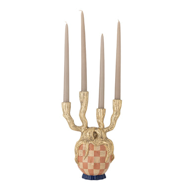 Bloomingville - Medusa Lysestage, Guld, Polyresin - L22 × H32 × B15 cm