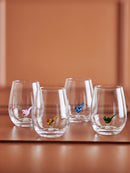 Bloomingville - Misa Drikkeglas, Multipak, Multifarvet, Glas - Ø9 × H12 cm, sæt med 4