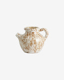Nordal - SAMOS vase, glaseret – brun/hvid – Ø20 × H17,5 cm