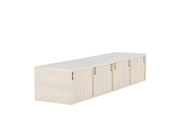 Venture Home - Nomi – TV‑bord 180×35 cm – whitewash, skuffer og åbne hylder