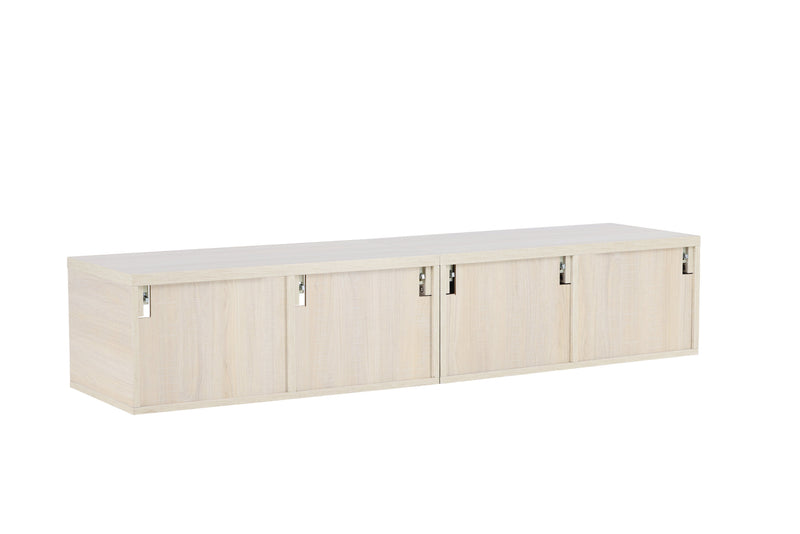 Venture Home - Nomi – TV‑bord 180×35 cm – whitewash, skuffer og åbne hylder