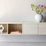 Venture Home - Nomi – TV‑bord 180×35 cm – whitewash, skuffer og åbne hylder - Bolig og Haven