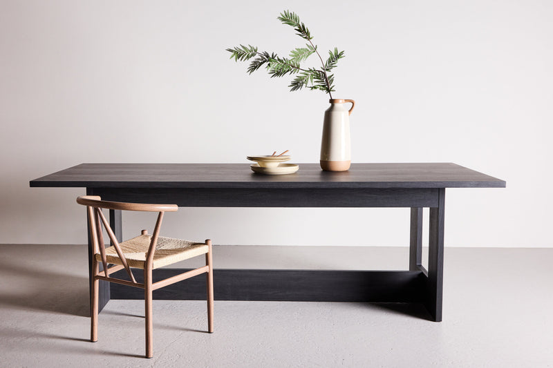 Venture Home - Milly – spisebord 100×235 cm – sort MDF, laminat træstruktur
