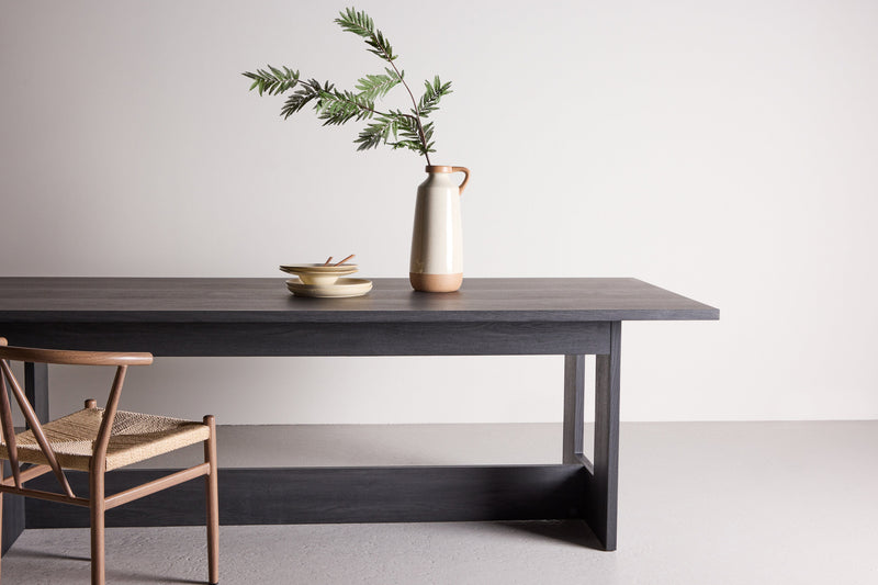 Venture Home - Milly – spisebord 100×235 cm – sort MDF, laminat træstruktur