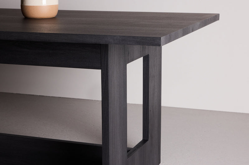 Venture Home - Milly – spisebord 100×235 cm – sort MDF, laminat træstruktur