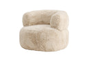 Venture Home - Gert – lænestol i offwhite blød kunstpels med metalstel – 87×82×72cm