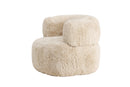 Venture Home - Gert – lænestol i offwhite blød kunstpels med metalstel – 87×82×72cm