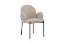 Venture Home Blom Dining Chair 2-Pack - Black Steel / Beige Fabric - Bolig og Haven