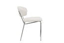 Venture Home Chico Dining Chair 2-Pack - Steel Chrome Legs / White Boucle - Bolig og Haven