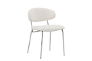 Venture Home Chico Dining Chair 2-Pack - Steel Chrome Legs / White Boucle - Bolig og Haven
