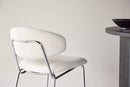 Venture Home Chico Dining Chair 2-Pack - Steel Chrome Legs / White Boucle - Bolig og Haven