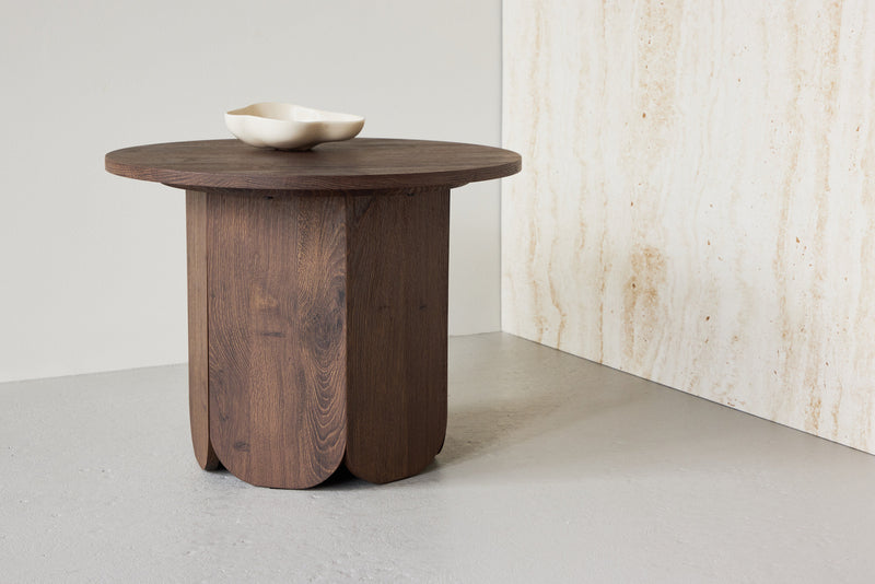 Venture Home Tekla – rundt sofabord Ø60 cm – mocca MDF med laminatoverflade i træstruktur