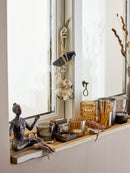 Bloomingville - Sanga Bakke m/fyrfadsstage, Brun, Glas - L56 × H10 × B14 cm, sæt med 10