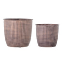 Bloomingville - Kenzie Urtepotteskjuler, Rosa, Jern - Ø17 × H15,5/Ø21,5 × H19 cm, sæt med 2