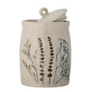 Bloomingville - Bea Krukke m/låg, Natur, Stentøj - Ø12 × H20,5 cm