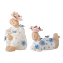 Bloomingville - Floriella Deko, Multifarvet, Stentøj - L17 × H11,5 × B7,5/L13,5 × H17 × B9 cm, sæt med 2