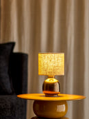 Bloomingville - Agni Bordlampe, bronze, Stentøj - Ø15 × H25,5 cm