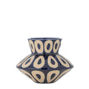 Bloomingville - Bashir Vase, Blå, Stentøj - Ø16 × H12 cm
