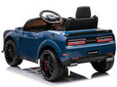 Dodge challenger SRT, blå, m. gummihjul, 2x25W, 10,8V 7,5ah litium