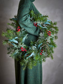 Bloomingville - fyrretræ Krans, Grøn, Kunstige Blomster - Ø60 × H12 cm