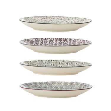 Bloomingville - Karine Tallerken, Multifarvet, Stentøj - Ø20 × H2,5 cm, sæt med 4