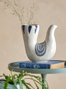 Bloomingville - Trudy Vase, Hvid, Stentøj - L19 × H19 × B7,5 cm