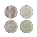 Bloomingville - Karine Tallerken, Multifarvet, Stentøj - Ø20 × H2,5 cm, sæt med 4
