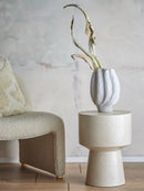 Bloomingville - Cove Vase, Hvid, Stentøj - Ø19,5 × H28 cm