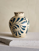 Bloomingville - Heikki Vase, Blå, Stentøj - Ø20 × H24 cm