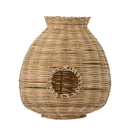 Bloomingville - Ottine Lanterne m/glas, Natur, Bambus - Ø25 × H26 cm