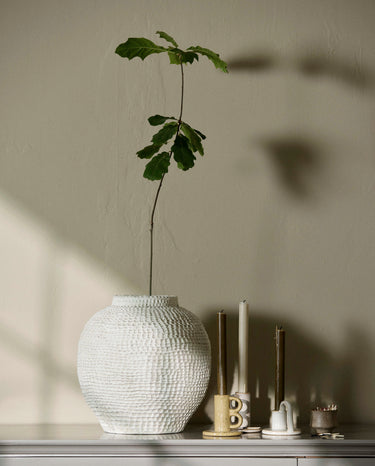 Nordal - RUPA krukke, cement – hvid – Ø30 × H32 cm