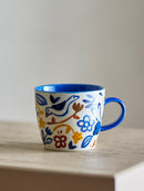 Bloomingville - Figuria Krus, Multifarvet, Stentøj - Ø9,5 × H8 cm, sæt med 4