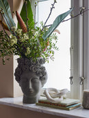 Bloomingville - Akira Vase, Grå, Stentøj - Ø21 × H30 cm