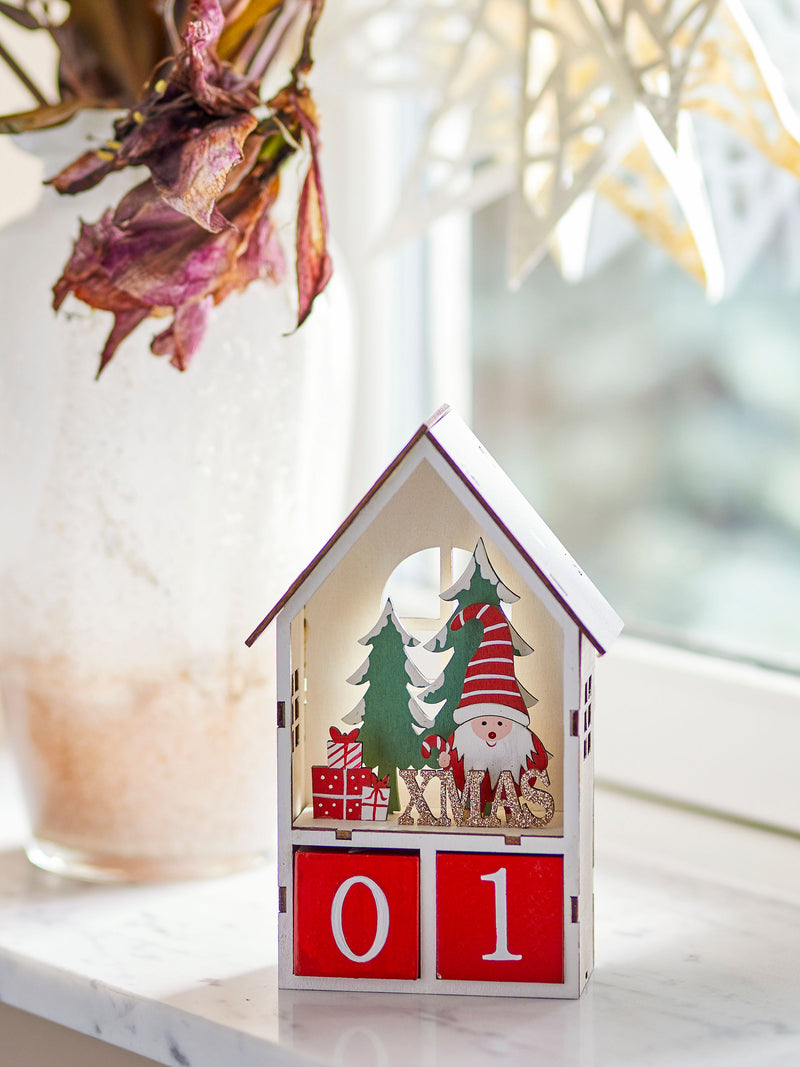 Bloomingville - Edmund Kalender, Rød, Krydsfiner, H19 cm