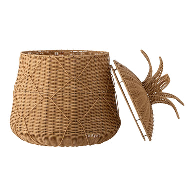 Bloomingville - Anann Kurv m/låg, Natur, Polyrattan - Ø49 × H60 cm