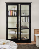 Nordal - CLASSIC skab, dobbelt – sort/råhvid – B142 × D44 × H212 cm