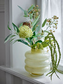 Bloomingville - Sahara Vase, Gul, Glas - Ø21,5 × H22 cm