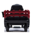 El Traktor, rød, inkl. vogn, lædersæder, gummihjul, litium batteri og fjernbetjening