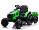 El Traktor, Grøn, inkl. tipvogn, PU lædersæder, gummihjul, litium batteri og fjernbetjening,180x63x71cm
