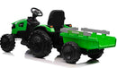 El Traktor, Grøn, inkl. tipvogn, PU lædersæder, gummihjul, litium batteri og fjernbetjening,180x63x71cm